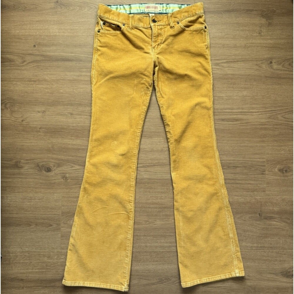 Vintage 90s Hollister Womens 30” Waist Low Rise Corduroy Gold Yellow Flare Pants